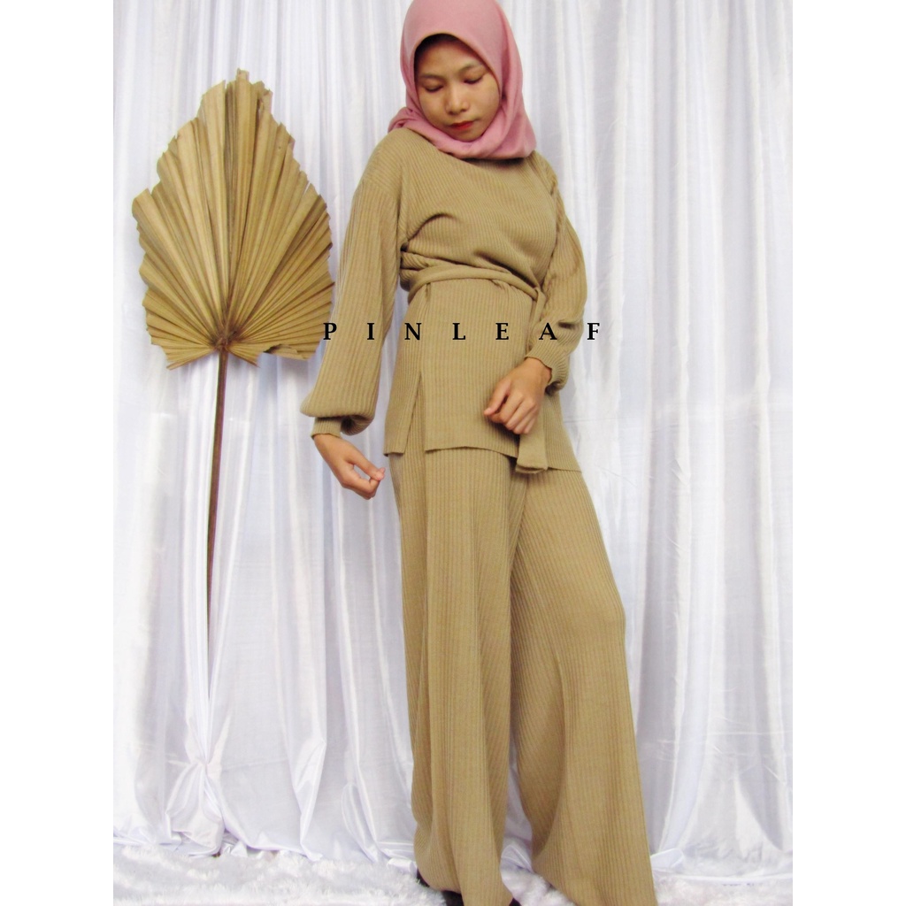 ONE SET-SETCEL KULOT + SWEATER BALON KNIT-4