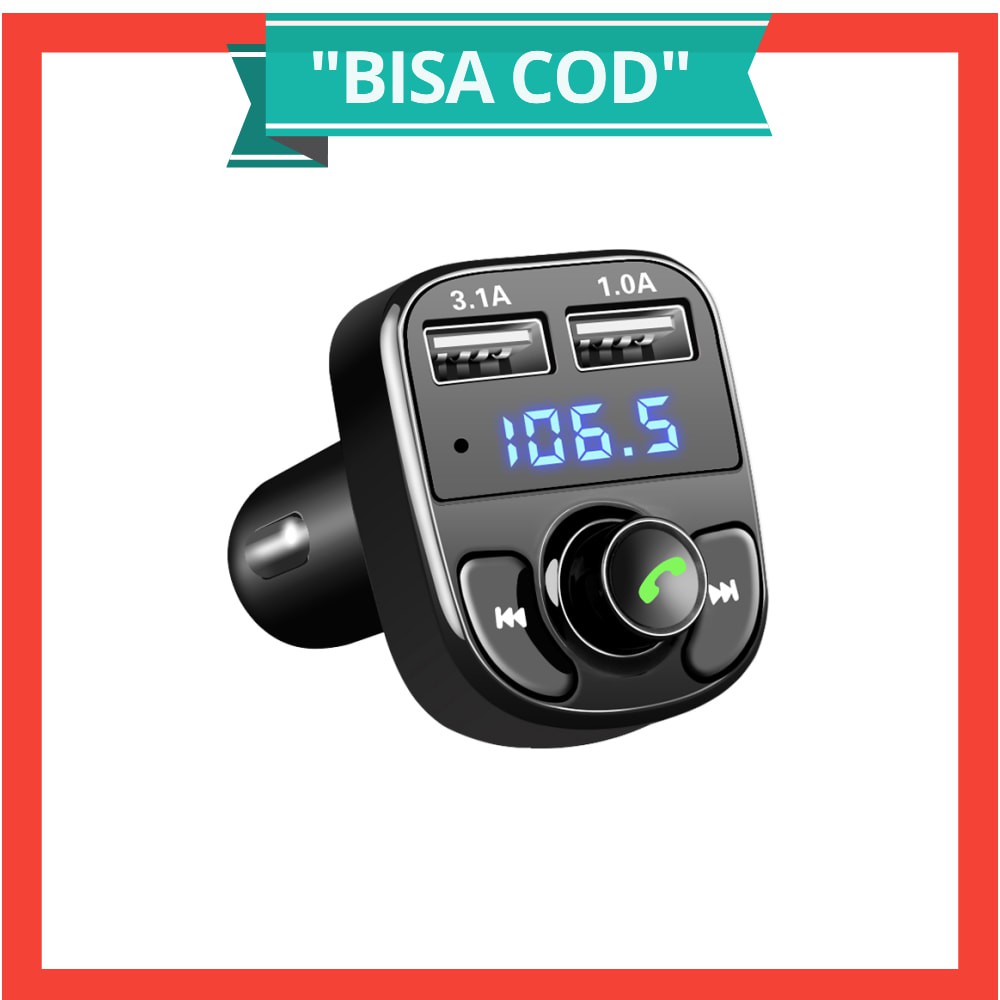 Bluetooth Audio Receiver FM Transmitter Handsfree with USB Car Charger - HY-82 - Black