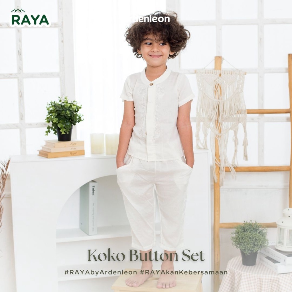 ARDENLEON Boys Button Koko Set 3.0 Setelan Anak (1-7 tahun)