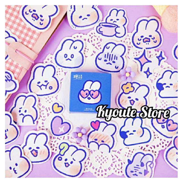 

Sticker Dekorasi 45 pcs Cute Bunny Head Scrapbook DIY Bujo Plannner Diary Journal HP