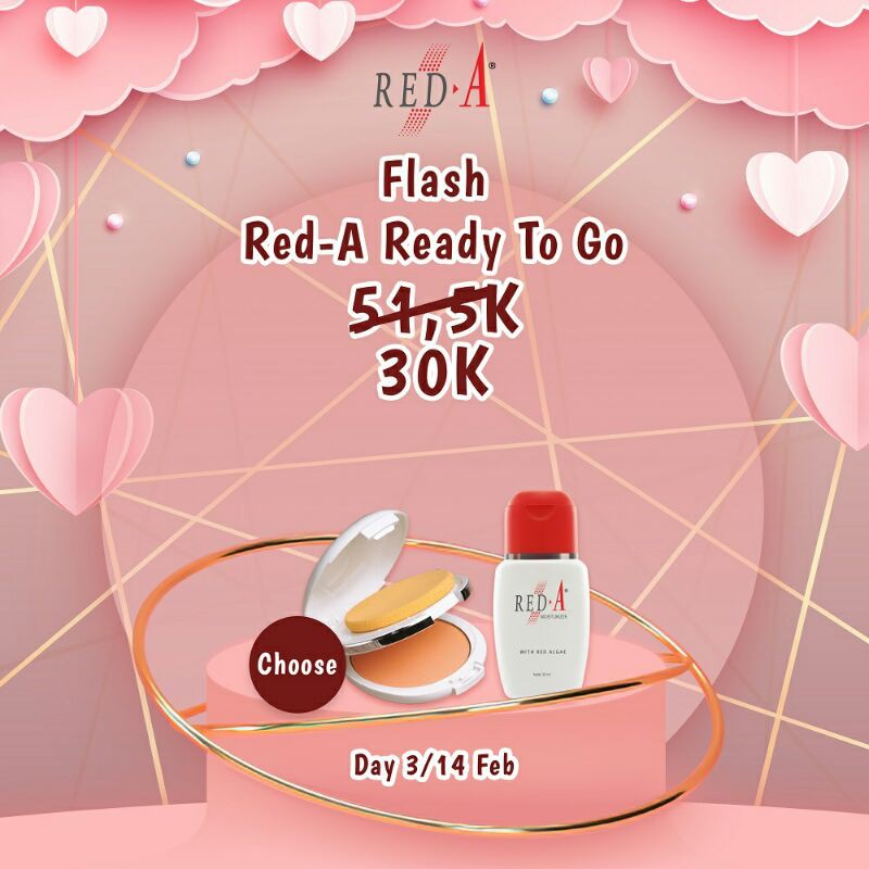 Paket Makeup Red A Moisturizer Pelembab Two Way Cake