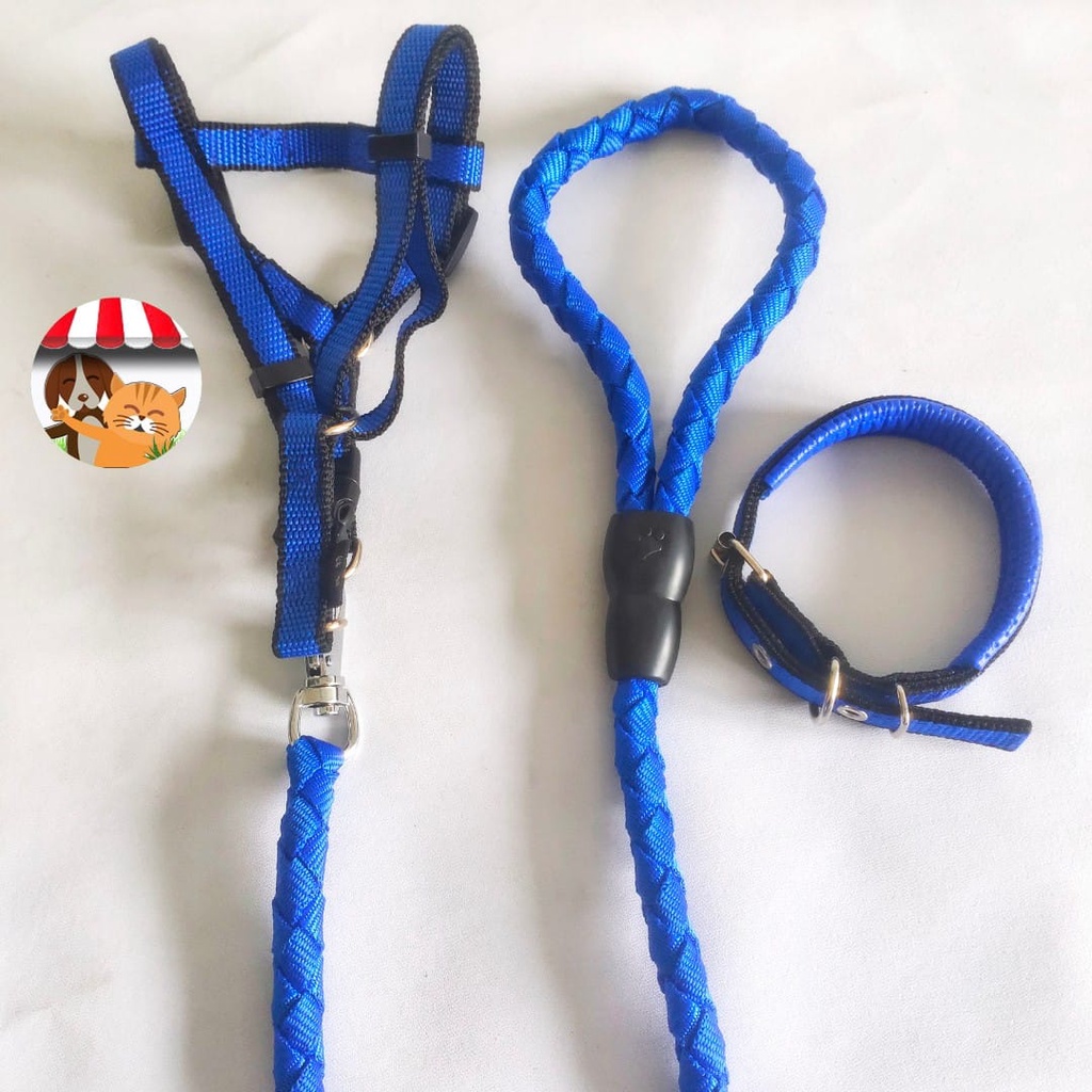 3in1 Tali Tuntun Harness Tali Leher Kalung Anjing Warna - LS17