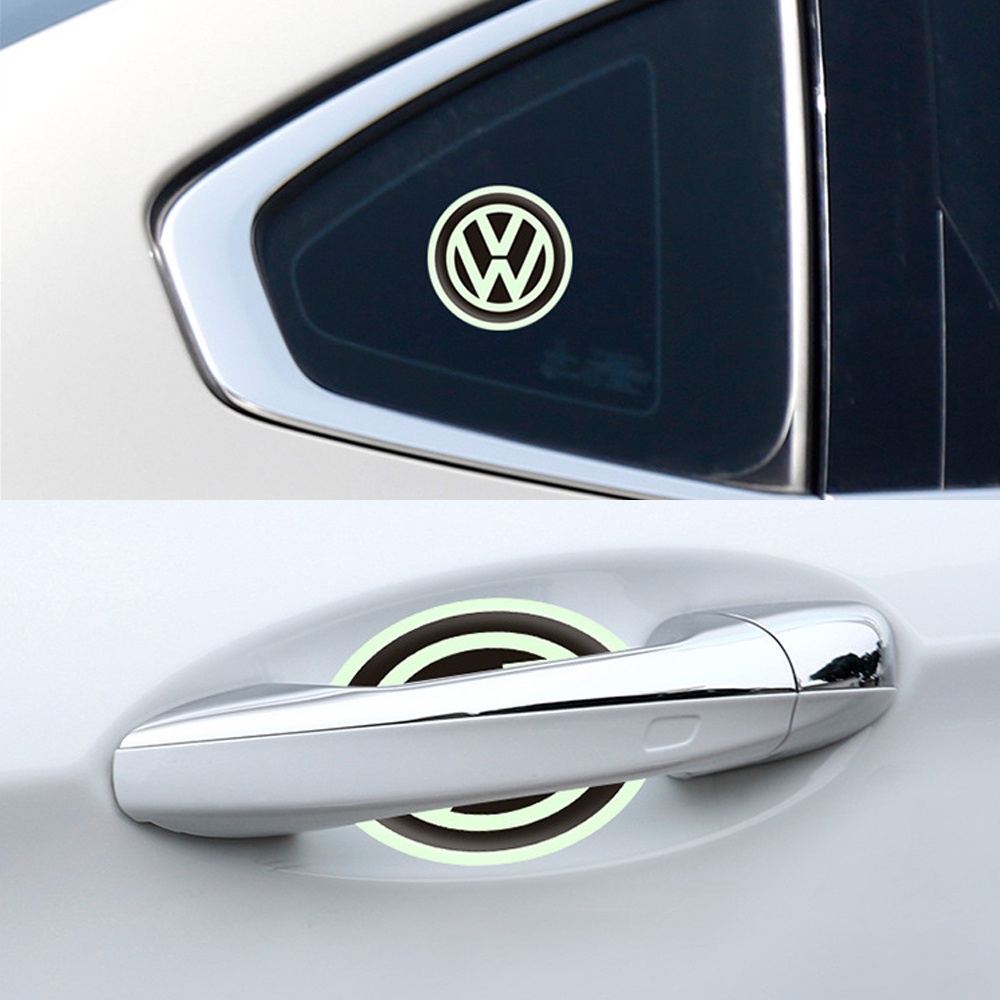 1Piece BMW Stiker Emblem LOGO Timbul Luminous Glow in The Dark Neon Hijau Toyota Honda Stiker Bercahaya Logo Mobil