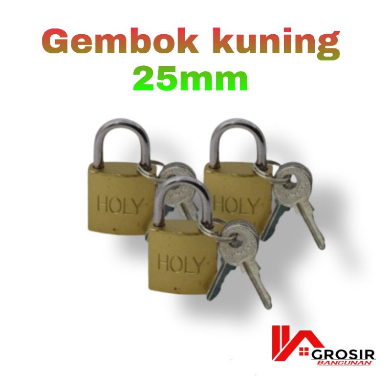 Gembok kuning 25 mm gembok kecil gembok koper gembok kuat anti malinh