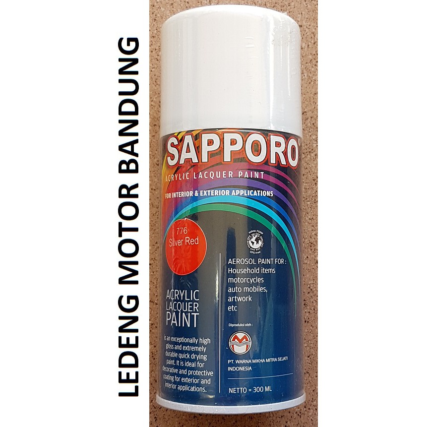Sapporo 776 Silver Red Cat Semprot Saporo Paint Merah Standar