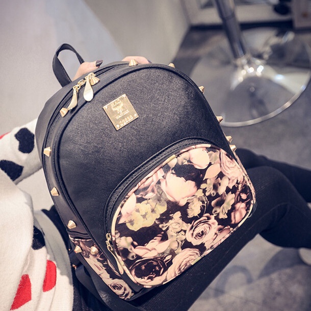 Tas Ransel Wanita Mini Fashion Korea Style Tas Punggung Motif Backpack Bag Cewek Kulit PU Azgalery T59