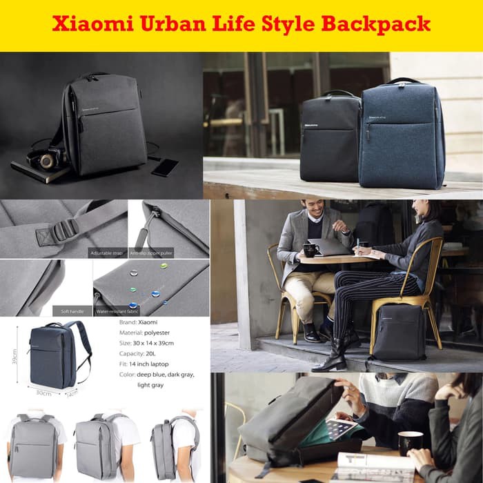 Xiaomi Mi City Bag Original Urban Lifestyle Backpack Tas Laptop Ransel