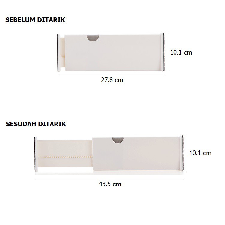 

Grosir Pembatas Laci Bisa Dipanjangin 27.8 cm - 43.5 cm Drawer Partition Divider Elegan