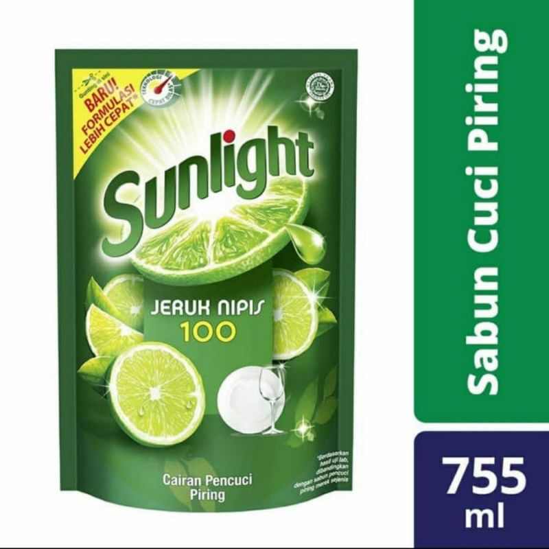 Sunlight jeruk nipis / sabun cuci piring  murah dan bersih 755ml