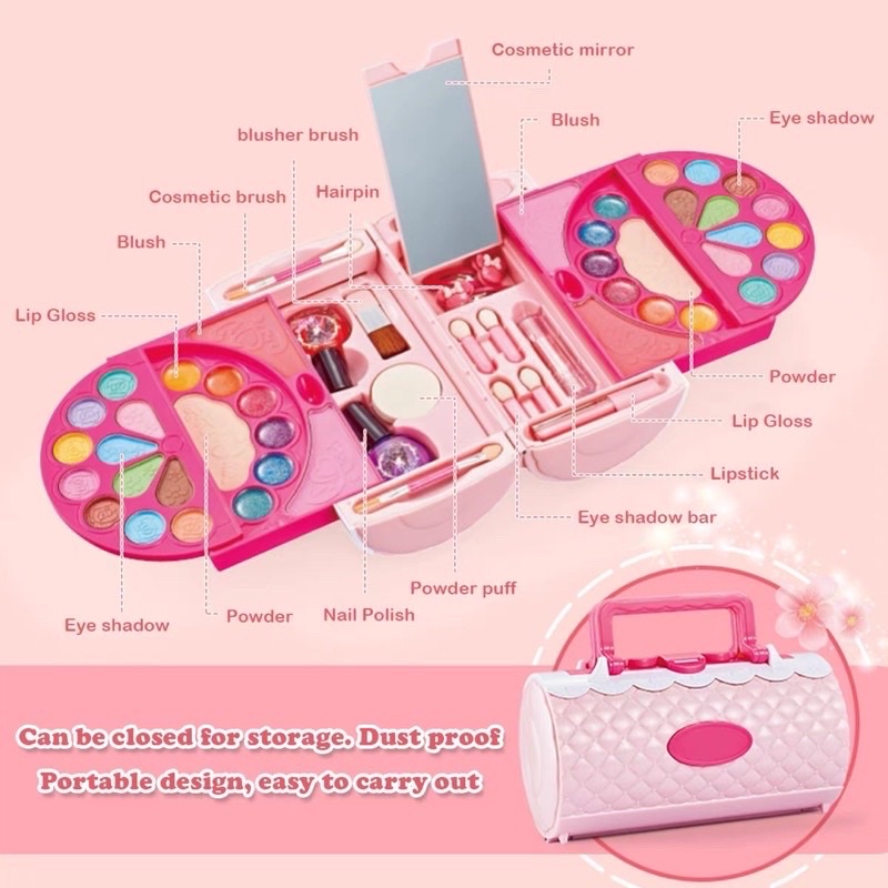 children make up bag pretend plays mainan dandan anak bentuk tas- kado anak cewek - kado anak perempuan 5 tahun - hadiah ultah cewek - kado ulang tahun anak cewek