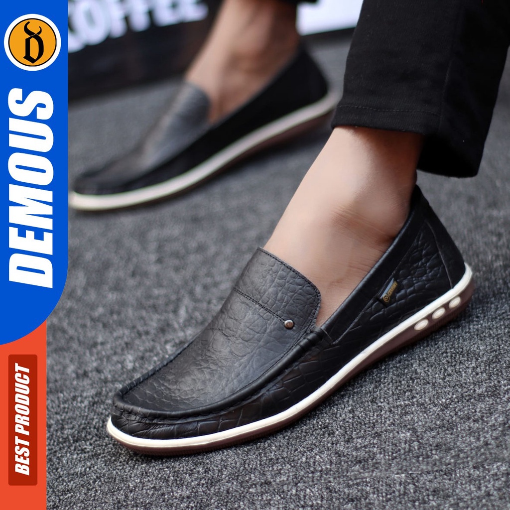 DEMOUS Britan - Sepatu Formal Pria Pantofel Oxford Kulit Asli