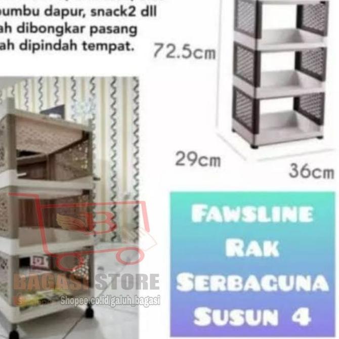 (Cod)-[LR 027]Rak Fawsline 4 Susun / Rak Yoyo / Rak Fawsline Plastik Serbaguna