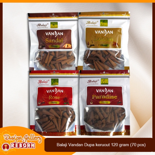 Dupa/ Hio wangi harum Balaji Vandan Dupa kerucut 120 gram (70 pcs)