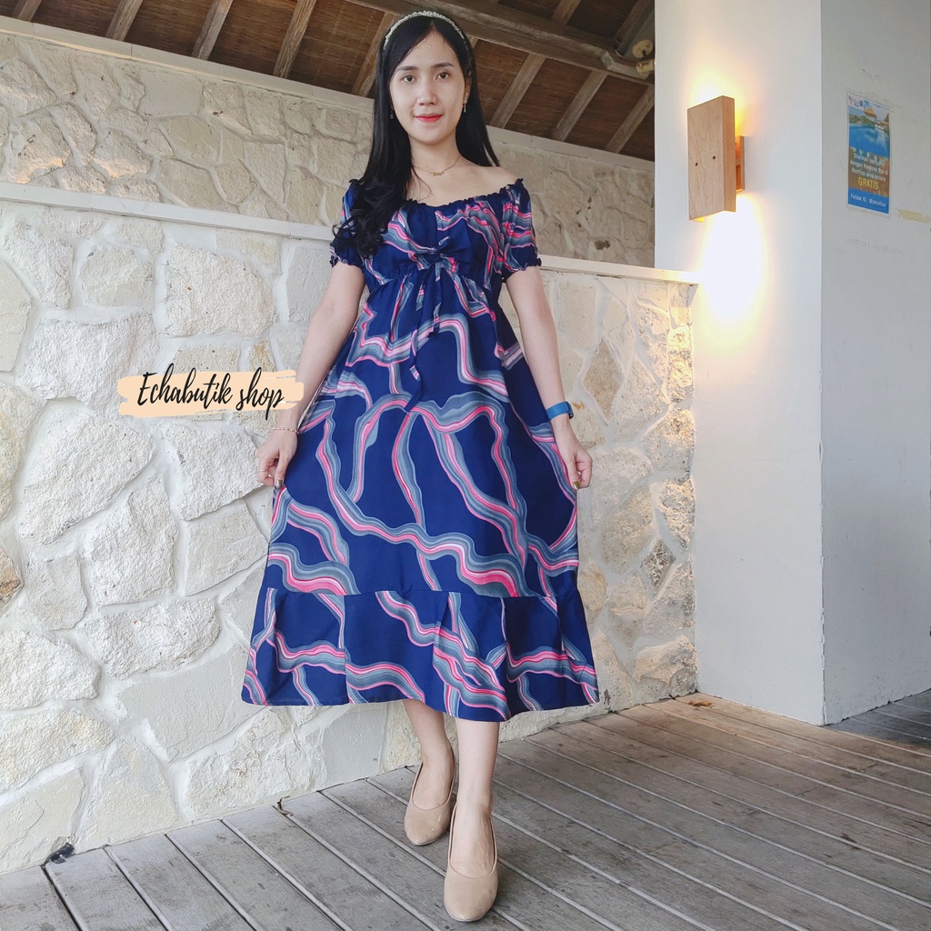 DASTER/DRES CASANDRA POLOS BALI-VANESA BLUE