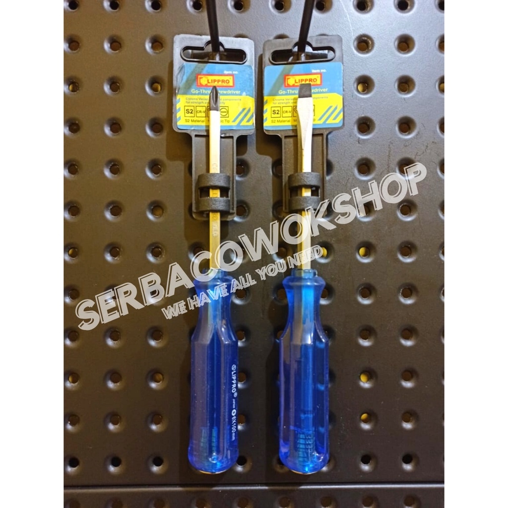 Lippro Obeng Ketok Tembus Satuan 6x100 mm 4 Inch Magnet Go-Thru Screwdriver Termurah Berkualitas