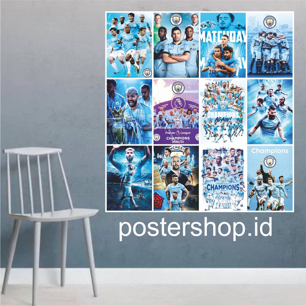 Poster Bola Manchester City (ISI 12PCS )