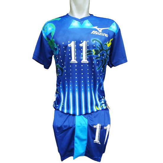 Mizuno jersey bola futsal volly setelan motif printing