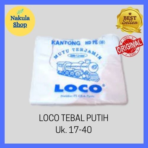 Kantong Plastik Kresek Loco Tebal Putih 500 gram ukuran 17 - 40