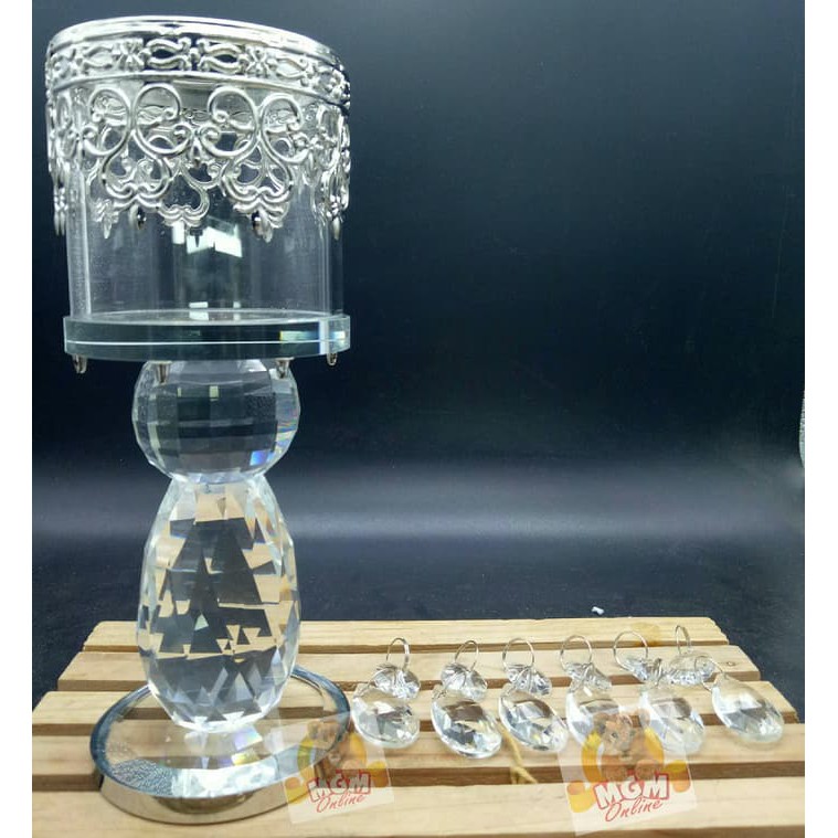 PREMIUM Tempat Lilin Kristal 2layer Juntai 117.5CM 2470