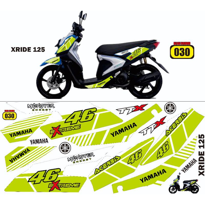 stiker striping variasi yamaha XRIDE
