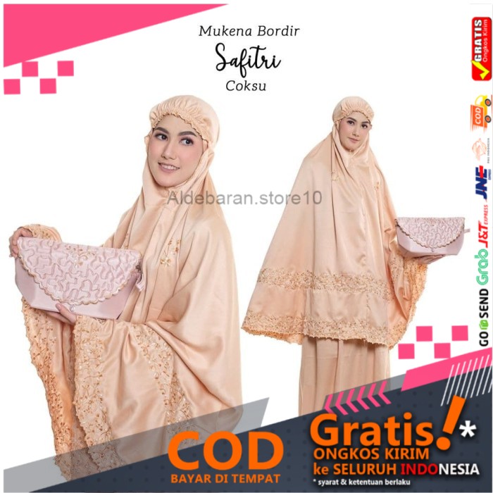 RUKUH MUKENA MUKENA DEWASA BORDIR SAFITRI COKSU FREE SAJADAH TAS