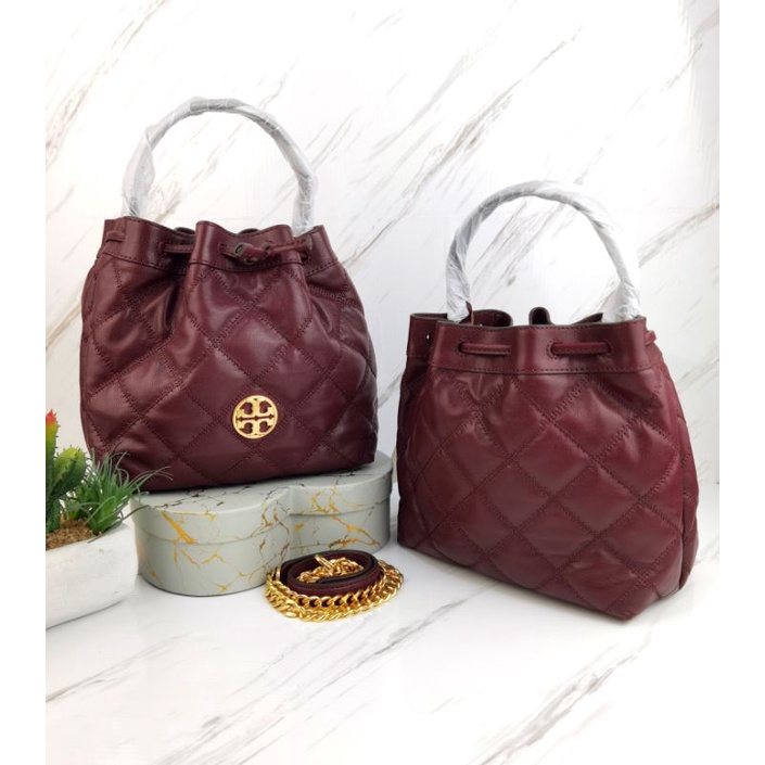 TB Willa Small Drawstring Bag Claret