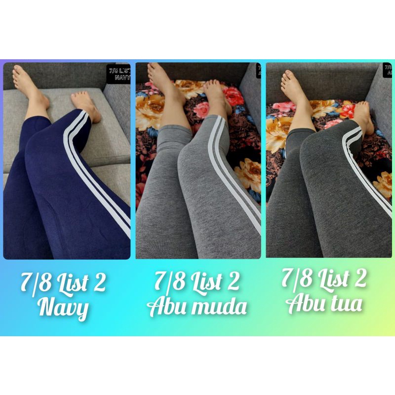 NEW LEGGING 7/8 LIST 2 WARNA IMPORT / LEGGING MURAH / LEGGING IMPORT MURAH