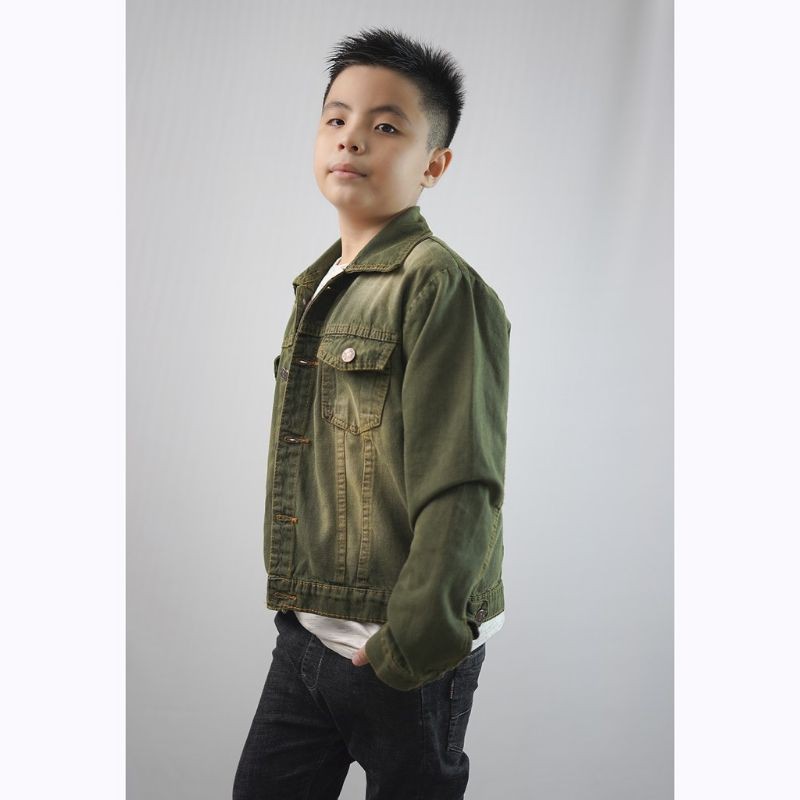 Jaket Jeans Denim Outdoor Washed anak anak Unisex - Demian