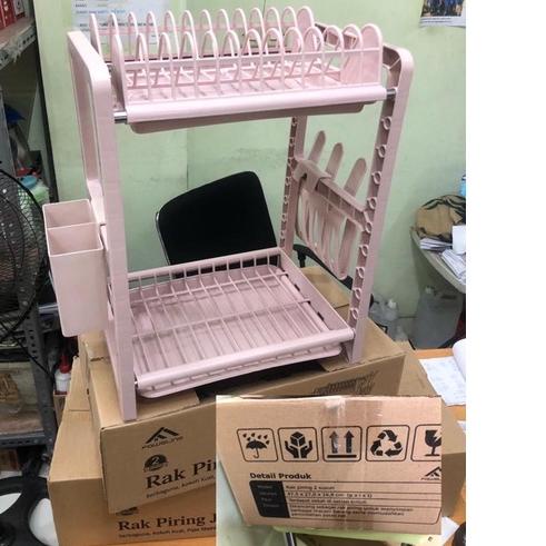 ➵ Rak piring plastik 2 susun Mini Fawsline / Rak piring wastafel bukan Rovega ✻