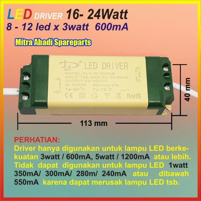 LED Driver Casing Plastik (8-12)*3W/3 Watt 600 mA DLY-G1202N