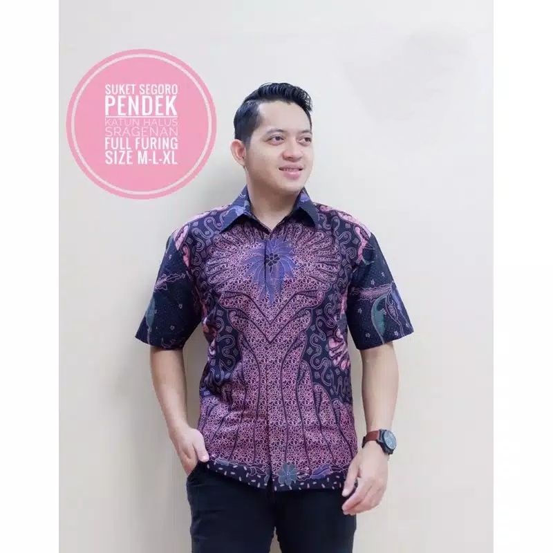 BAJU BATIK PRIA FULL FURING KATUN HALUS ASLI SRAGENAN SOLO / KEMEJA BATIK PRIA SRAGENAN SOLO LENGAN PANJANG LAPIS FURING / BATIK ORI SOLO PREMIUM