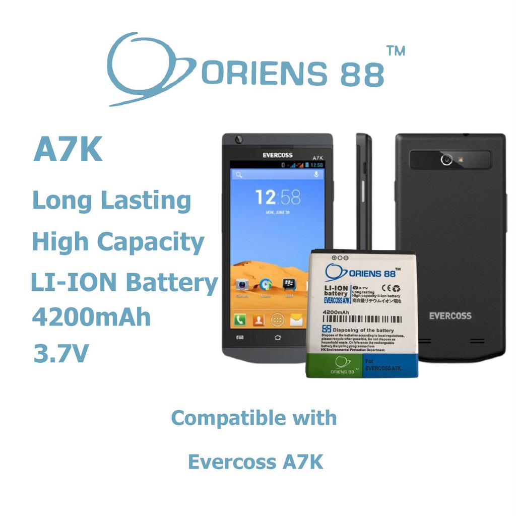 (P) Baterai batre battery Evercoss A7K double power/IC oriens88