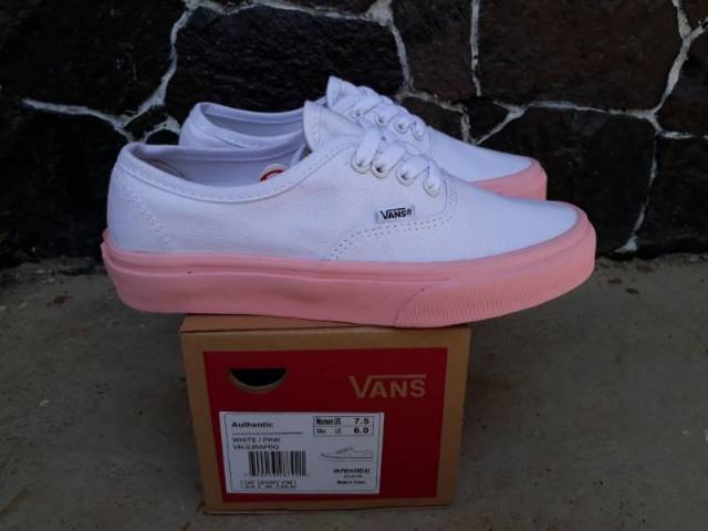 [bayar di tempat] SEPATU WANITA VANS AUTHENTIC WHITE PINK IMPORT PREMIUM BNIB WAFFLE DT MADE CHINA