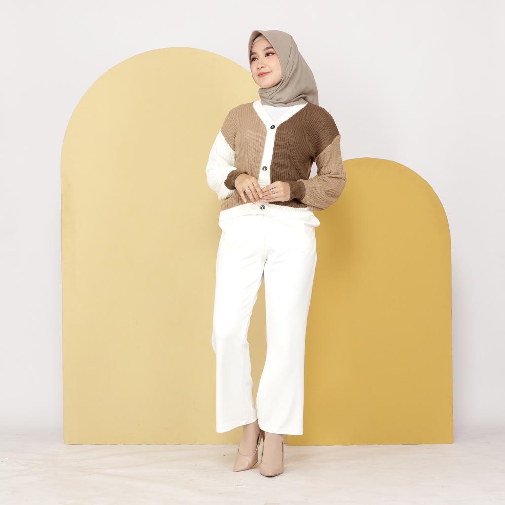 CARDIGAN 3TONE - cardigan wanita / cardigan rajut / cardigan combi / cardigan tone / pastel cardi