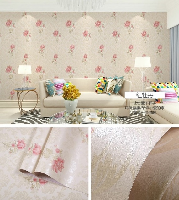 Wallpaper Dinding / Wallpaper Sticker BUNGA KILAP PINK