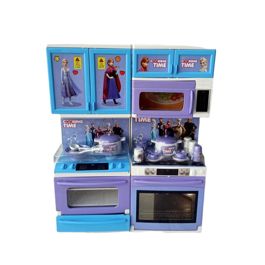 Mainan Cewek Kado Hadiah Hobi Anak Masakan / Masak Masakan Alat Dapur Happy Kitchen Set BP 6649/ Edukasi Anak Simulasi Masakan Alat Dapur set karakter Frozenn