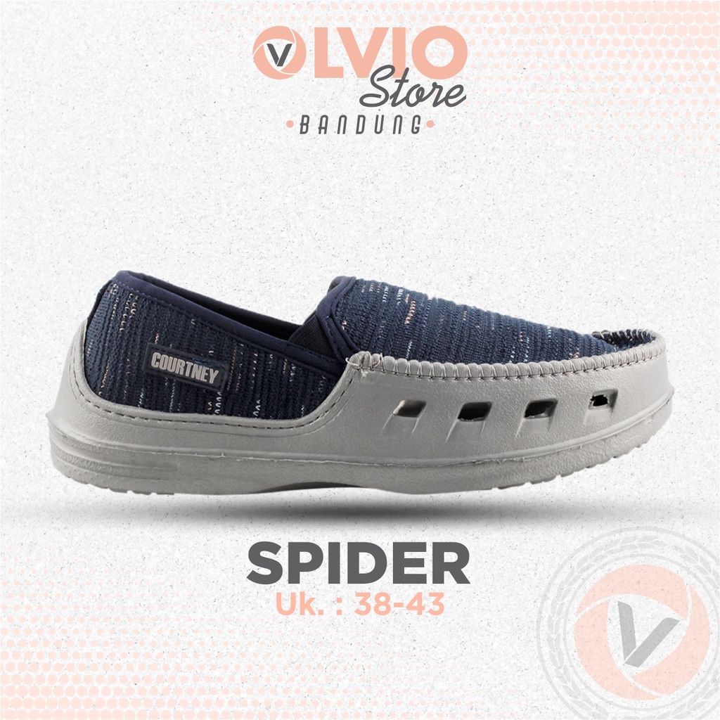 COURTNEY SPIDER   - Sepatu Slip On Karet Fashion Casual Pria
