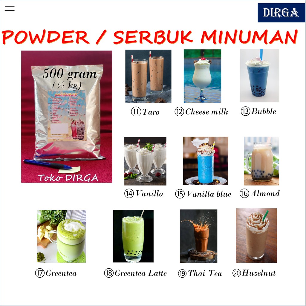 

Powder Minuman / serbuk minuman / powder drink 500 gram (1/2 kg)
