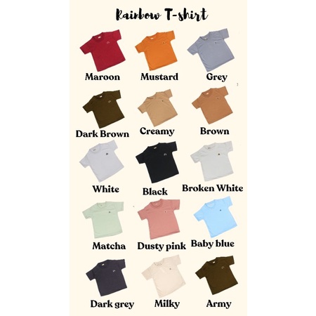 TSHIRT RAINBOW SERIES 1 - Promo 8.8 Kaos Anak Polos Lucu Unisex