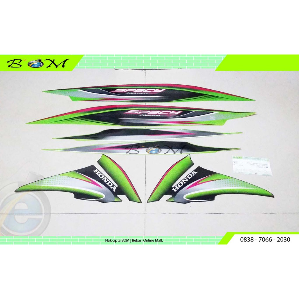 Striping Stiker sticker list body Honda Spacy Helm In 2011 hijau green