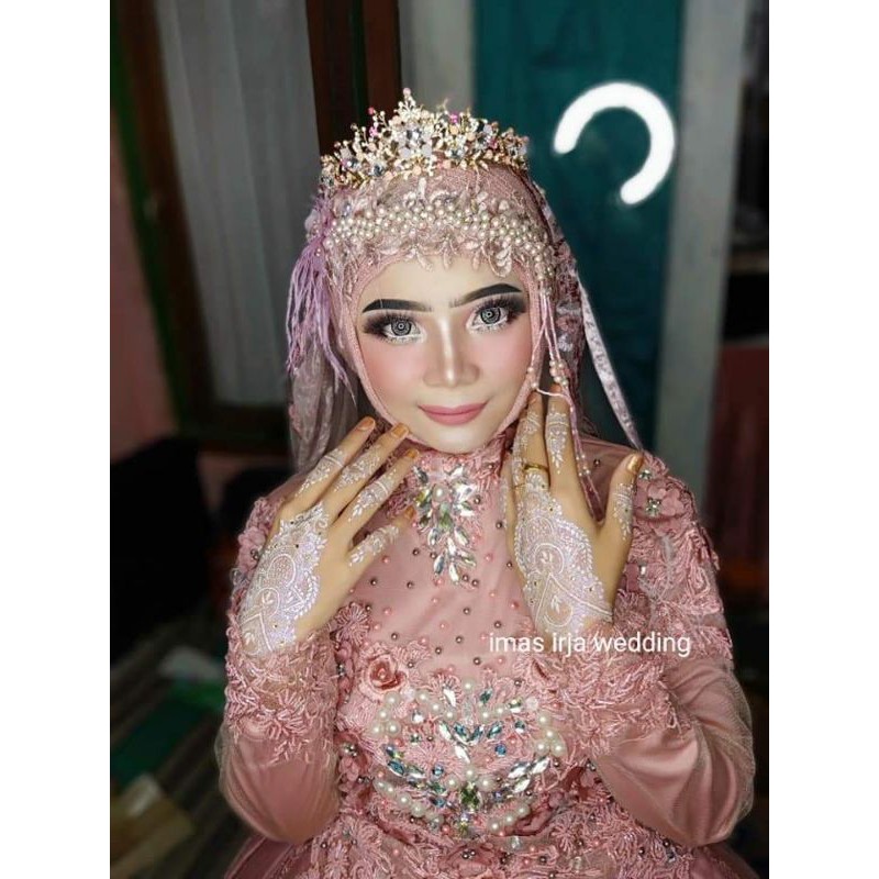 herpis juntai  hiasan kpala / hijab pengantin