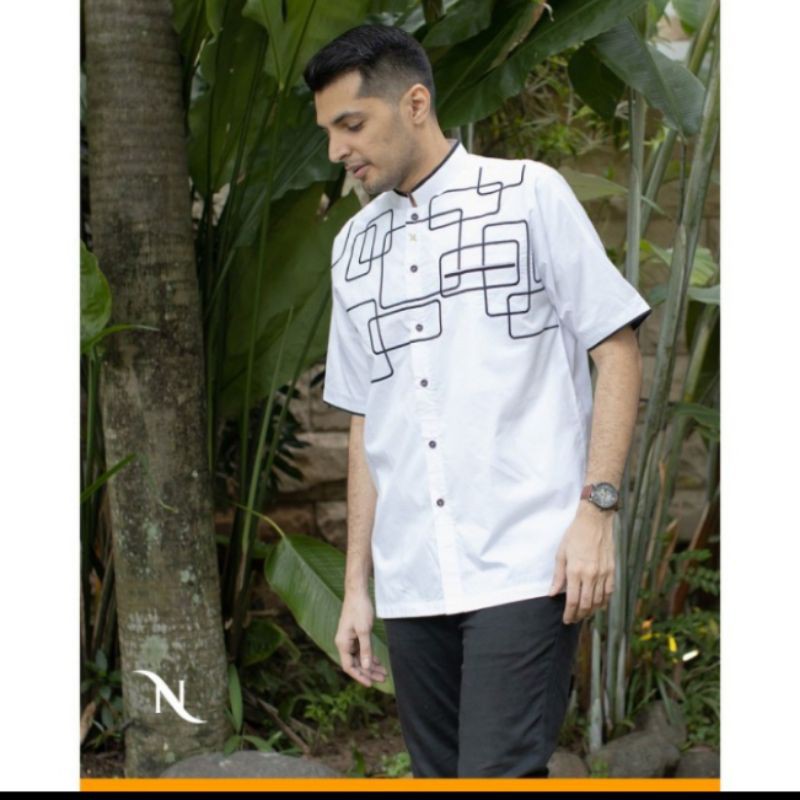 Baju Koko Muslim Nizar Putih Terbaru