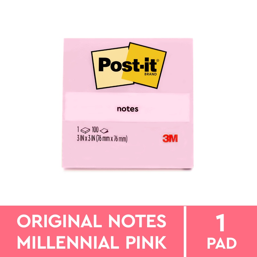 POST IT 3M 654-1MP Original Millennial Pink 76x76 1 Pad 100 Lembar