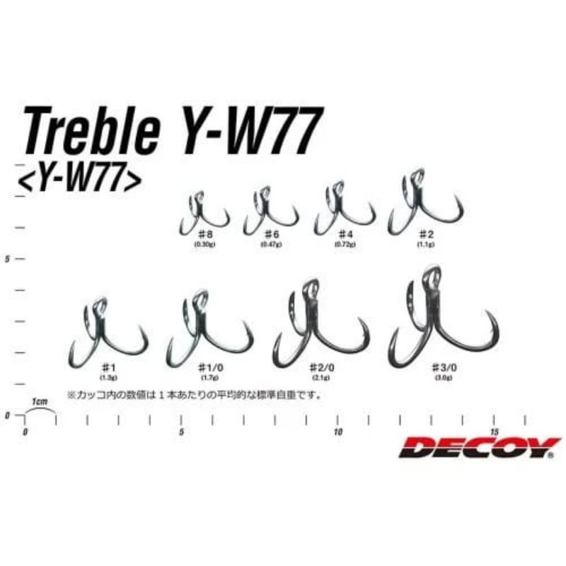 TREBLE HOOK DECOY YW 77 (Color SILVER)