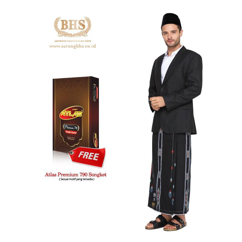 Sarung BHS Masterpiece Gold Motif Songket Idaman Diamond Hitam
