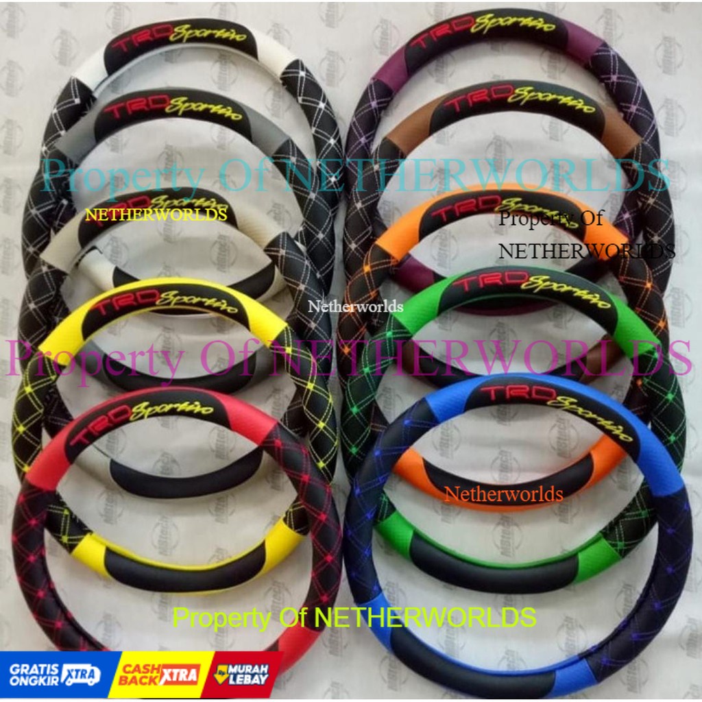 Cover Sarung Setir Mobil Toyota RUSH Stir MBTech Bordir TRD SPORTIVO