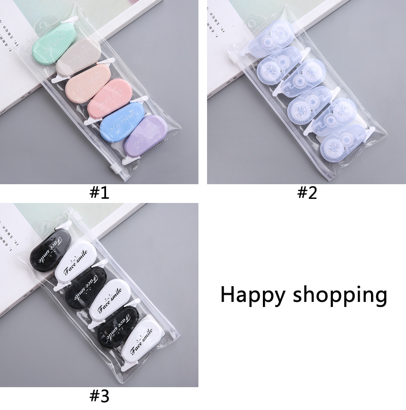 6pcs Correction Tape Kertas Korea Bentuk Macaron Multi Warna Untuk Perlengkapan Sekolahkantor