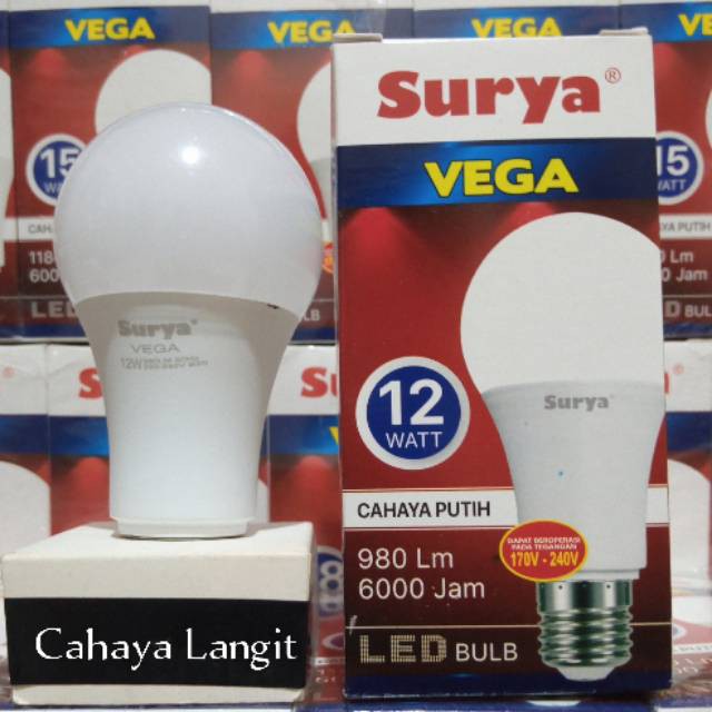 Surya Vega 12 Watt led bulb surya 12 watt bohlam lampu bergaransi cool daylight surya vega 12w 12 w