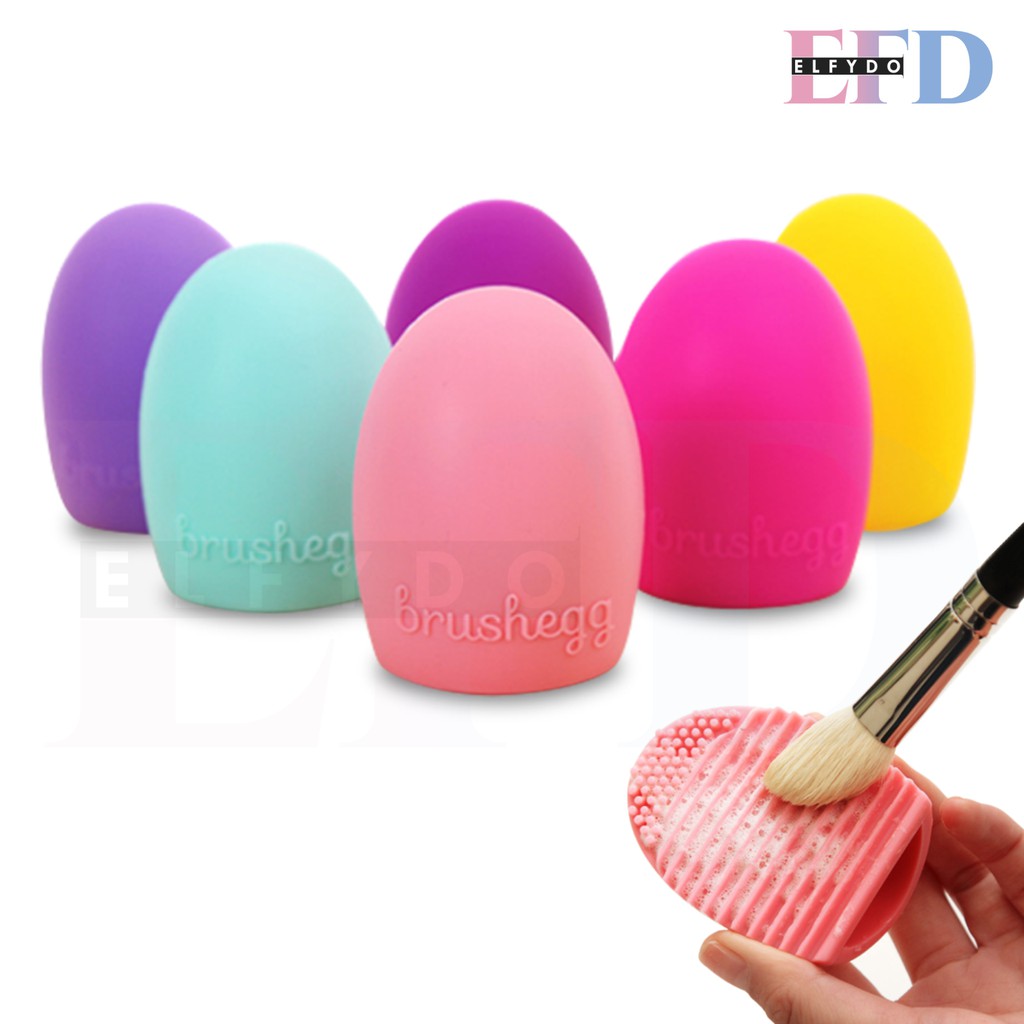 ELFYDO - HL0184 Brush Egg Pad Alat Pembersih Kuas Makeup Brush Cleaner Bahan silikon