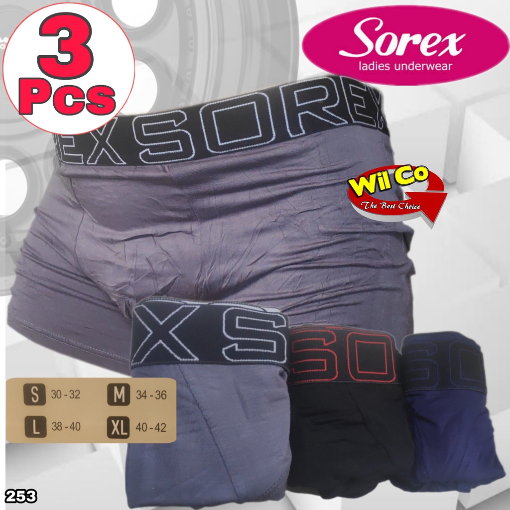 K253T - (DIJUAL PER 1 BOX ISI 3 Pcs) CELANA DALAM BOXER PRIA DEWASA SOREX  SIZE S - XL